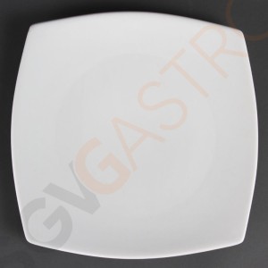 Olympia Whiteware abgerundete quadratische Teller 27cm CB493 | 27 x 27cm | 6 Stück