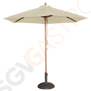 Bolero runder Sonnenschirm creme 2,5m 2,37 x 2,5(Ø)m | creme | Flaschenzugsystem