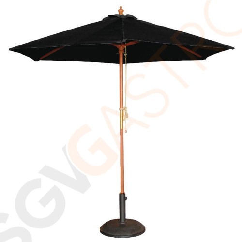 Bolero runder Sonnenschirm schwarz 2,5m 2,37 x 2,5(Ø)m | schwarz | Flaschenzugsystem