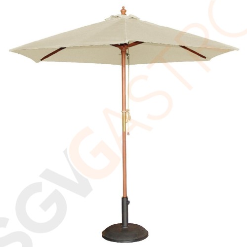 Bolero runder Sonnenschirm creme 3m 2,52 x 3(Ø)m | creme | Flaschenzugsystem