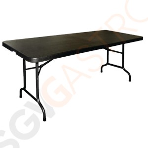 Bolero rechteckiger Klapptisch schwarz 183cm 182,9(L)cm | Polyethylen und Stahl | schwarz