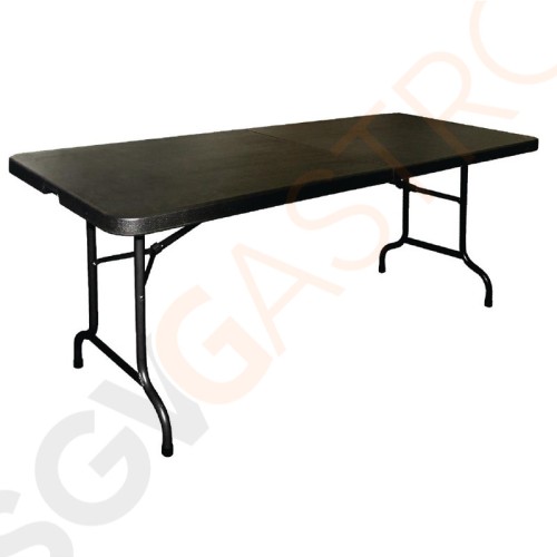 Bolero rechteckiger Klapptisch schwarz 183cm 182,9(L)cm | Polyethylen und Stahl | schwarz