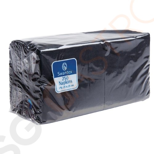 Cocktailservietten schwarz 25cm 2000 Stück | 2-lagig