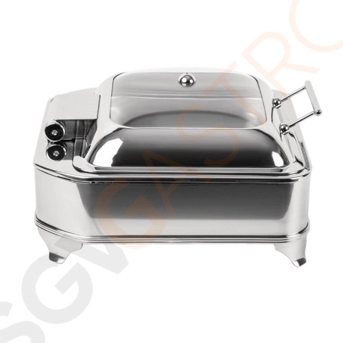 Olympia Elektrischer Chafing-Dish quadratisch Quadratischer Glasdeckel. Fassungsvermögen: 6Ltr Olympia Elektrischer Chafing-Dish quadratisch Quadratischer Glasdeckel. Fassungsvermögen: 6Ltr