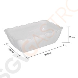 Kristallon Salatschüssel weiß 2L Geeignet für Deckel CB755, CB756 | Inhalt: 2L | 8,5 x 26 x 17,5cm | weiß
