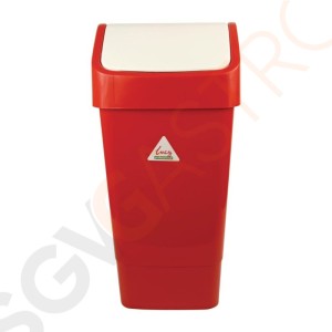 SYR Abfalleimer mit Schwingdeckel rot 50L Kapazität: 50L | rot | Polypropylen SYR Abfalleimer mit Schwingdeckel rot 50L Kapazität: 50L | rot | Polypropylen