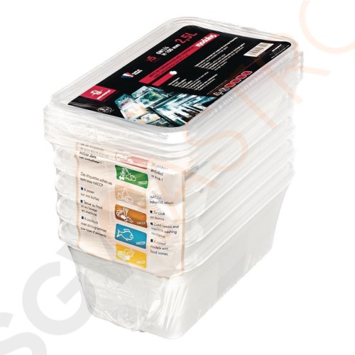 Bourgeat Modulus Behälter mit Deckel 3,5L Bourgeat Lebensmittelbehälter schwer GN 1/4 15cm (5er Pack).