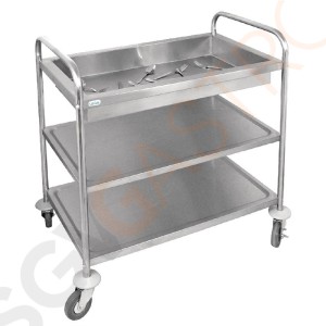 Vogue Edelstahl Servierwagen Größe: 94(H) x 85,5(B) x 53,5(T)cm | Material: Edelstahl | Kapazität: 40kg Vogue Edelstahl Servierwagen Größe: 94(H) x 85,5(B) x 53,5(T)cm | Material: Edelstahl | Kapazität: 40kg