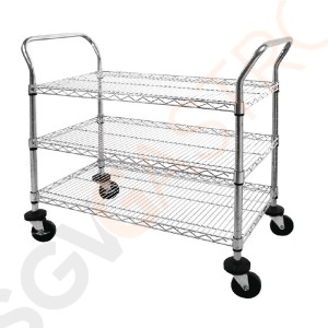 Vogue verchromter Servierwagen aus Draht 3 Etagen 3 Etagen. Größe: 910(H) x 457(B) x 960(L)mm. Farbe: Silber. Vogue verchromter Servierwagen aus Draht 3 Etagen 3 Etagen. Größe: 910(H) x 457(B) x 960(L)mm. Farbe: Silber.
