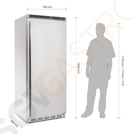 Polar Serie C Kühlschrank Edelstahl für leichte Nutzung 600L 200W/230V | 189 x 78 x 69,5cm | (Nutz)Kapazität: 600/513L | 3 Roste | 1-türig | Edelstahl