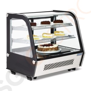 Polar Serie G Kühlvitrine Tischmodell 120L 160W | Schwarze Oberfläche | Kältemittel: R600a