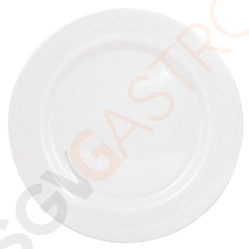 Kristallon Teller mit breitem Rand weiß 25,4cm 6 Stück | 25,4(Ø)cm | Melamin | weiß