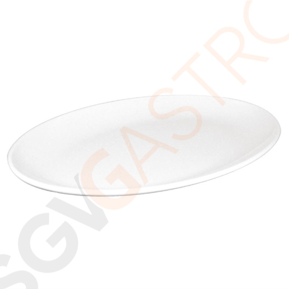 Kristallon ovale Coupeteller weiß 30,5cm 12 Stück | 30,5 x 22,5cm | Melamin | weiß
