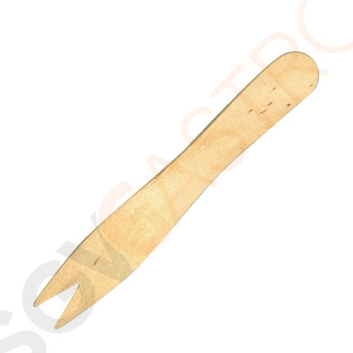 Fiesta Green Einweg-Holzbesteck Pommes-Frites-Gabel Biologisch abbaubar Material: Holz | Länge: 9,5 cm | 1000 Stück