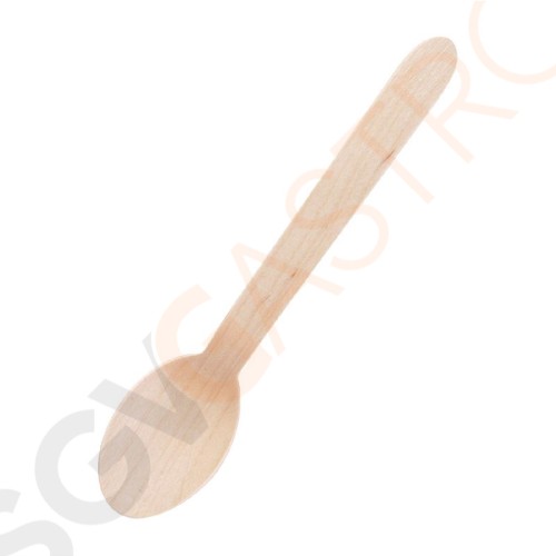Fiesta Green Einweg Holzbesteck Dessertlöffel Biologisch abbaubar Länge: 16,6 cm | 100 Stück