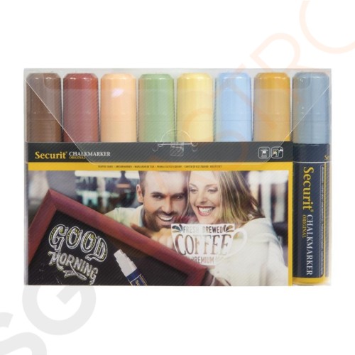 Securit Kreidestifte 15mm Erdtöne 8 Stück | quadratische Spitze | 15mm dick | verschiedene Farben