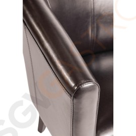 Bolero Esszimmersessel Kunstleder dunkelbraun Sitzhöhe: 49,5cm | 82 x 63 x 65cm | Kunstleder und Birkenholz | dunkelbraun