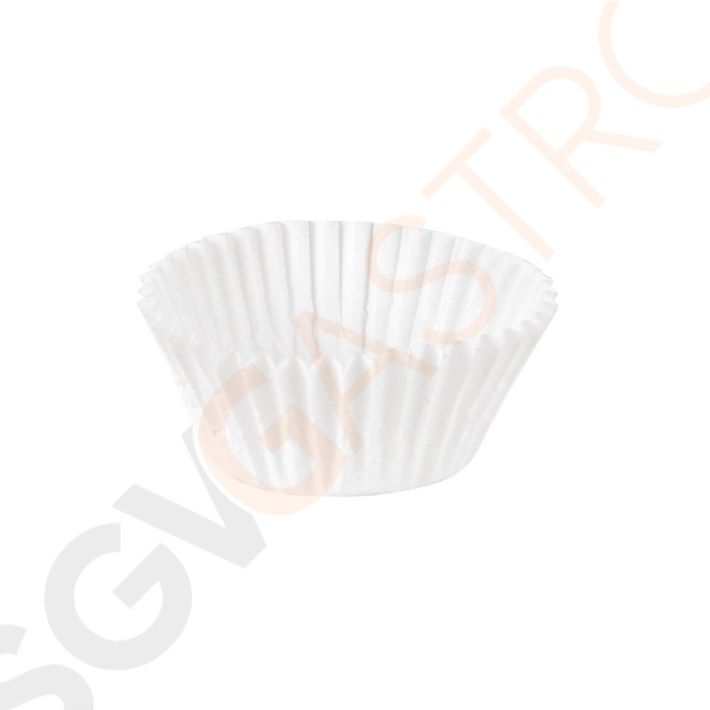 Fiesta Cupcake Förmchen 4,5cm Farbe: Weiß | Durchmesser oberer Rand: 5(Ø)cm | Bodengröße: 3,3(Ø)cm | 1000 Stück