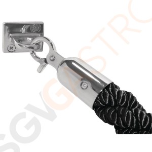 Bolero gedrehte Absperrkordel schwarz-Zink 150 x 3,2(Ø)cm | schwarz-Zink