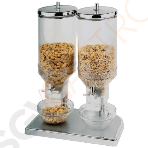 APS Fresh & Easy Müslispender Duo Inhalt: 2 x 4,5L | Kunststoff und Edelstahl APS Fresh & Easy Müslispender Duo Inhalt: 2 x 4,5L | Kunststoff und Edelstahl