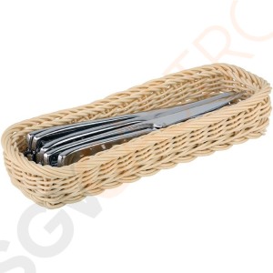 APS Rechteckiger Besteckbehälter Kunststoffweide 5 x 27 x 10cm | Kunststoffweide