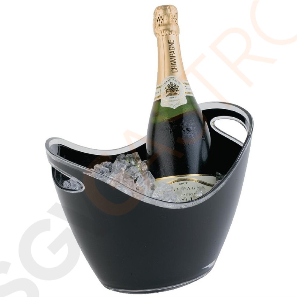 APS Champagnerkühler schwarz klein Für bis zu 2 Flaschen | Acryl | schwarz