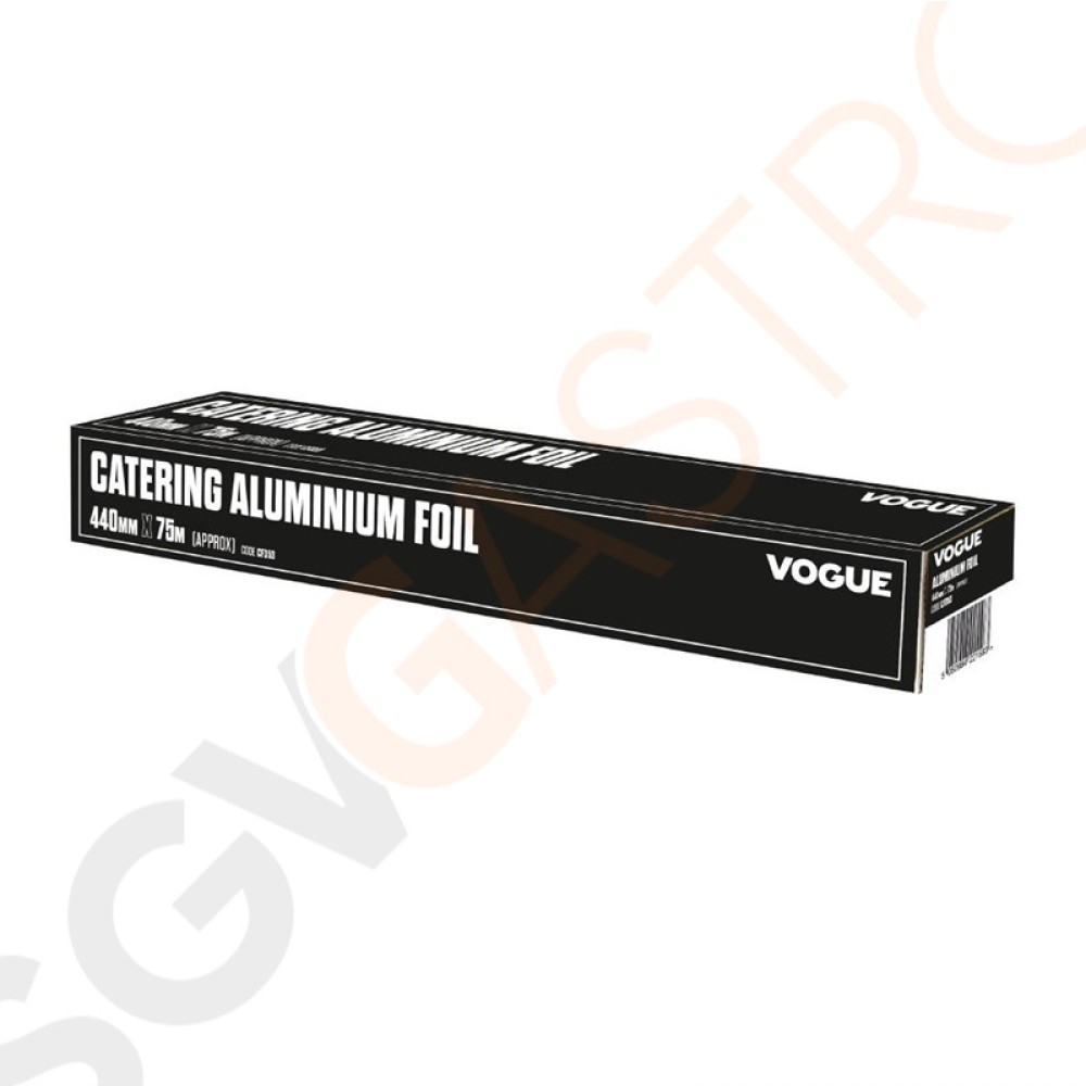 Vogue Aluminiumfolie 44cm Länge 75m. Inklusive Kartonspender.
