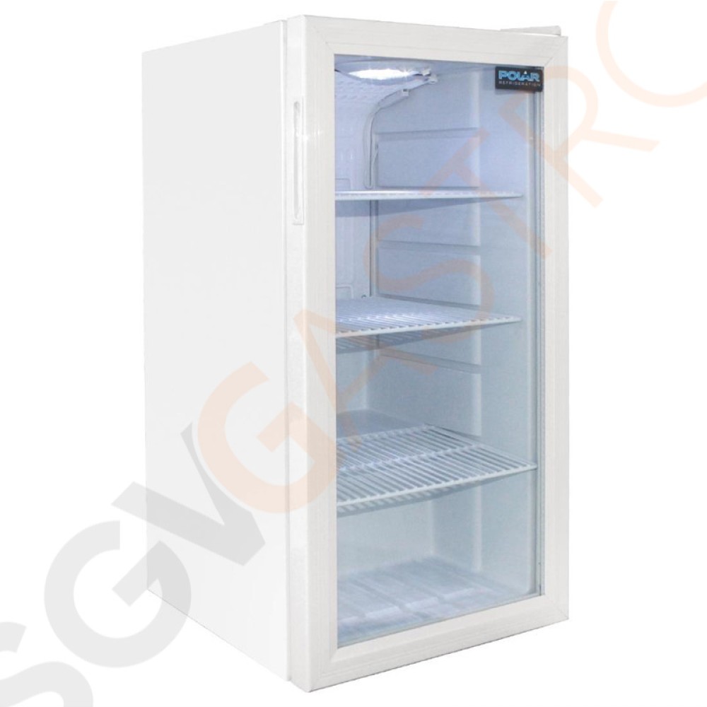 Polar Serie C Displaykühlschrank Tischmodell 88L Kapazität: 88L | 1 Tür | Weiß