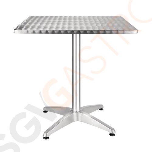 Bolero quadratischer Bistrotisch Edelstahl 1 Bein 70cm 72 x 70 x 70cm | Edelstahl und Aluminium Bolero quadratischer Bistrotisch Edelstahl 1 Bein 70cm 72 x 70 x 70cm | Edelstahl und Aluminium
