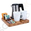 Willkommenstablett für Hotelzimmer Geeignet für Nutzung mit Wasserkocher CL111 | 3 x 26 x 26cm | Bambus