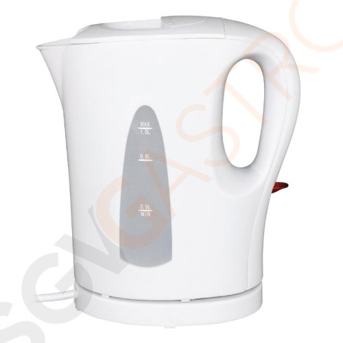 Caterlite Wasserkocher weiß 1L Ideal für Hotelzimmer | 1,1kW/230V | Kapazität 1L | weiß