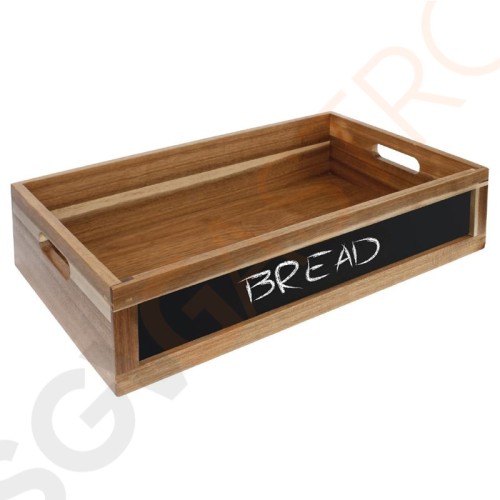 Olympia Brotkiste mit Kreidetafel GN1/1 12 x 52,7 x 32,5cm (GN1/1) | Akazienholz