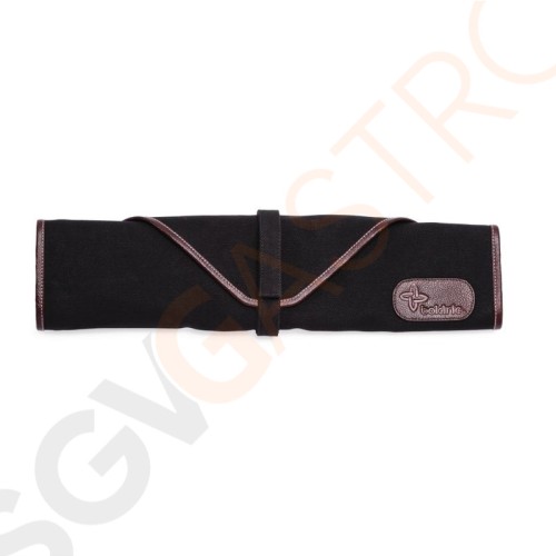 Boldric Messertasche aus schwarzem Segeltuch 6 Fächer Canvas Messertasche. Für 6 Messer. Messer separat erhältlich