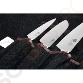 Boldric Messertasche aus schwarzem Segeltuch 6 Fächer Canvas Messertasche. Für 6 Messer. Messer separat erhältlich