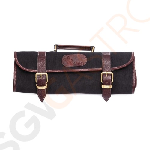 Boldric Messertasche aus schwarzem Segeltuch 6 Fächer 9 Fächer | Canvas | Ohne Inhalt