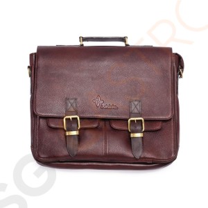 Boldric Messenger Messertasche aus braunem Leder 10 Fächer 10 Messerfächer und Extra-Stauraum | Leder | Ohne Inhalt