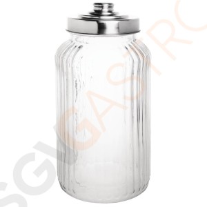 Olympia gewelltes Vorratsglas 1,4L Kapazität: 1,4L. Luftdichter Schraubdeckel