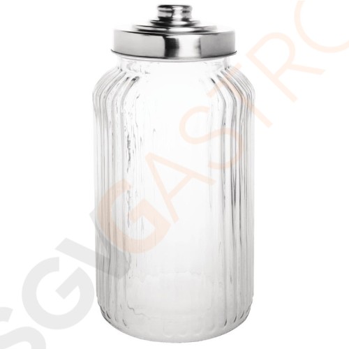 Olympia gewelltes Vorratsglas 1,4L Kapazität: 1,4L. Luftdichter Schraubdeckel