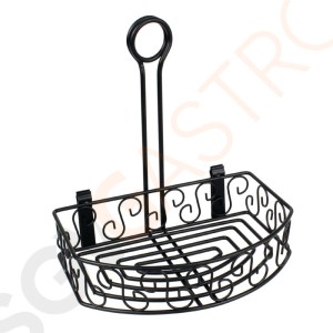 Olympia rechteckiger Gewürzhalter mit Menüclip schwarz 23 x 21,5 x 15,5cm | Stahl | schwarz