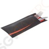 Europochette Bestecktaschen mit Servietten schwarz-rot 125 Stück | Papier | schwarz-rot