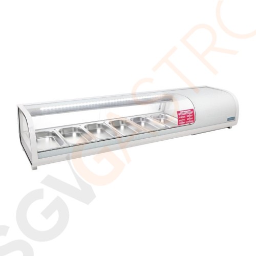Polar Serie G Kühlvitrine für Tapas Kapazität: 6 x GN1/3 | 152,9cm breit | Weiß