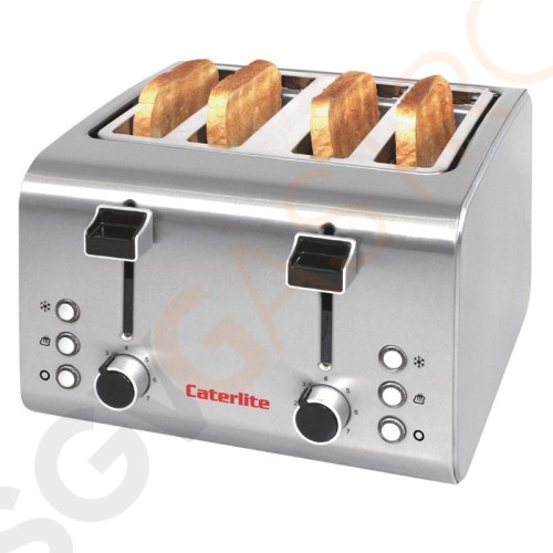 Caterlite 4-Schlitz Toaster Edelstahl 4 Schlitze | Farbe: Edelstahl | Leistung: 1,8kW