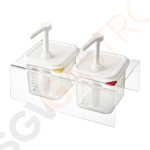 Araven 2 Soßenspender GN 1/6 Transparent 2,6L Kapazität: 2 x 2,6L. Größe: GN 1/6 Araven 2 Soßenspender GN 1/6 Transparent 2,6L Kapazität: 2 x 2,6L. Größe: GN 1/6