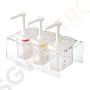 Araven 3 Soßenspender GN 1/9 Transparent 1,5L Kapazität: 3 x 1,5L | Größe: GN 1/9 | Polypropylen | 3 Stück Araven 3 Soßenspender GN 1/9 Transparent 1,5L Kapazität: 3 x 1,5L | Größe: GN 1/9 | Polypropylen | 3 Stück