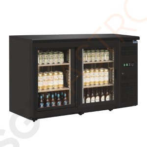 Polar Serie U 2-türiger Barkühlschrank 350L Kapazität: 350L | 2 Türen | Schwarz