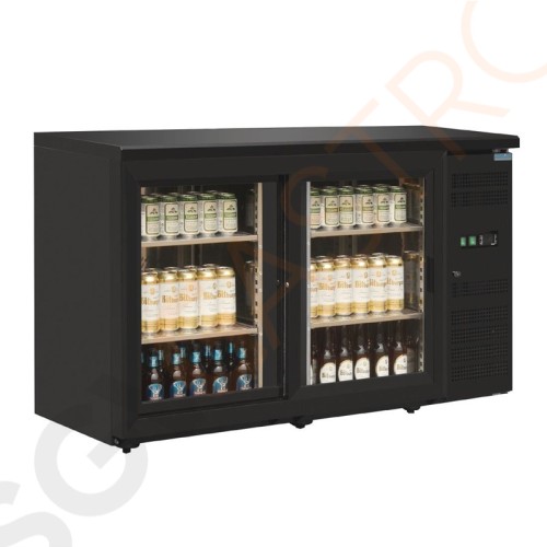 Polar Serie U 2-türiger Barkühlschrank 350L Kapazität: 350L | 2 Türen | Schwarz