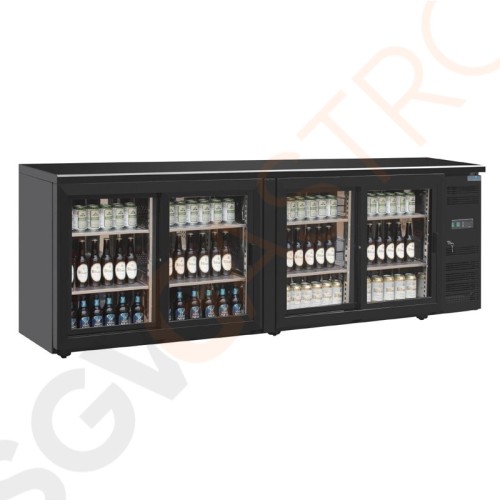 Polar Serie U 4-türiger Barkühlschrank 698L Kapazität: 698L | 4 Türen | Schwarz