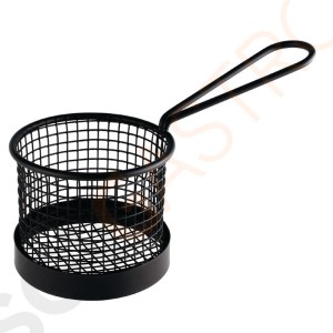 Olympia rundes Frittierkörbchen mit Stiel schwarz 9,5cm 8 x 9,5(Ø)cm | Edelstahl | schwarz