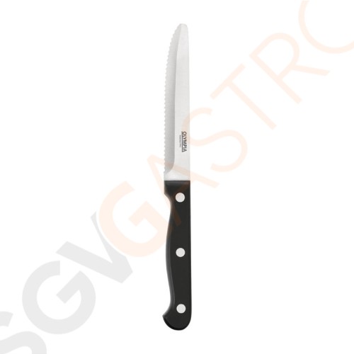 Olympia Steakmesser mit runder Spitze schwarz 21,5(L)cm | 12 Stück pro Packung