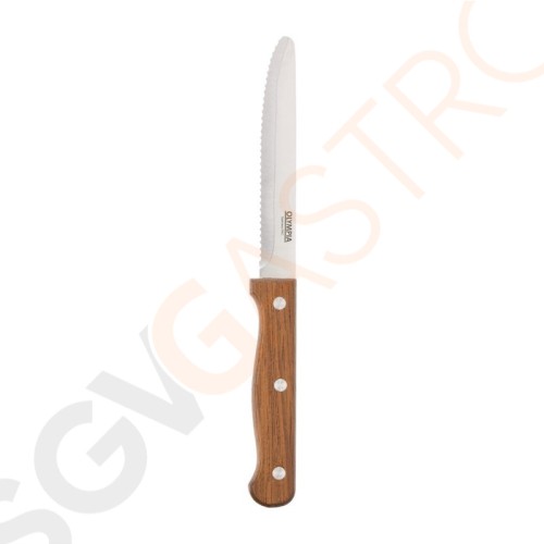 Olympia Steakmesser mit runder Spitze Holz 21,5(L)cm | 12 Stück pro Packung